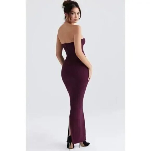 HOUSE OF CB Lucia Strapless Corset Maxi Dress in Grape Size Large - Picture 2 of 10